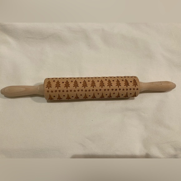 Christmas Tree Rolling Pin Wooden - Picture 6 of 14